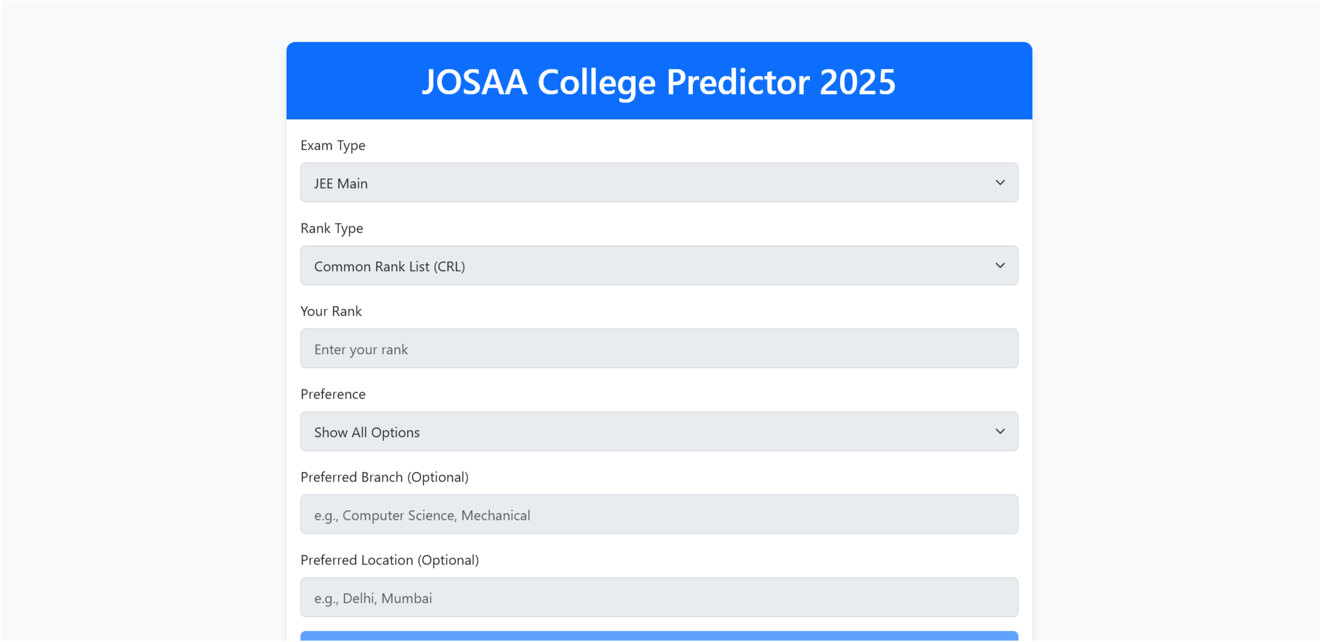 JoSAA College Predictor